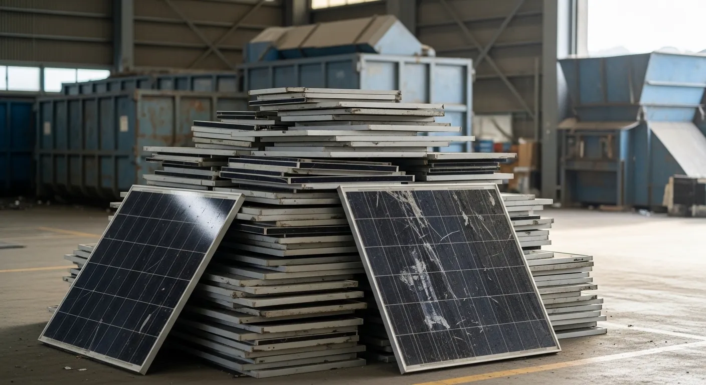 使用済み太陽光パネルのリサイクル・廃棄処分のイメージ