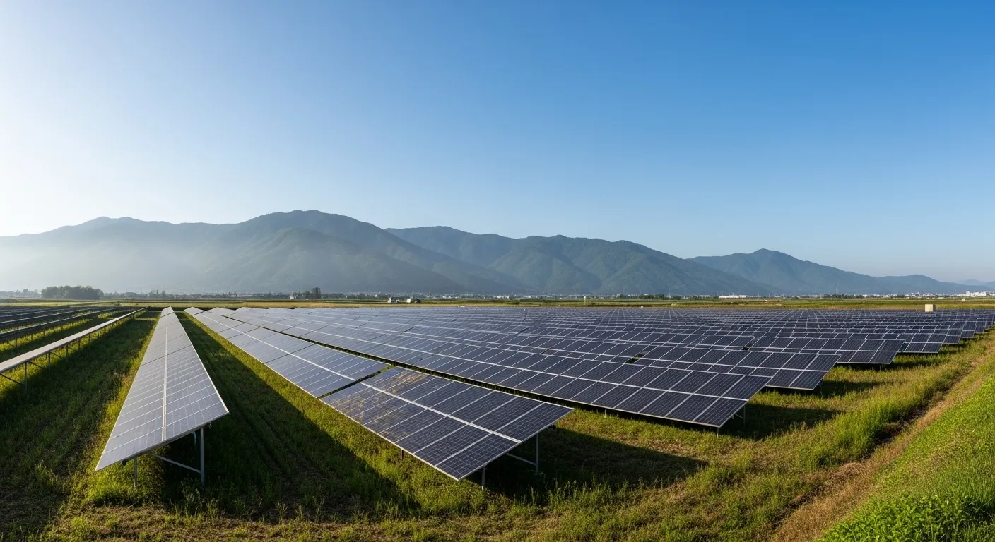 空き地・農地に設置された野立て太陽光発電設備
