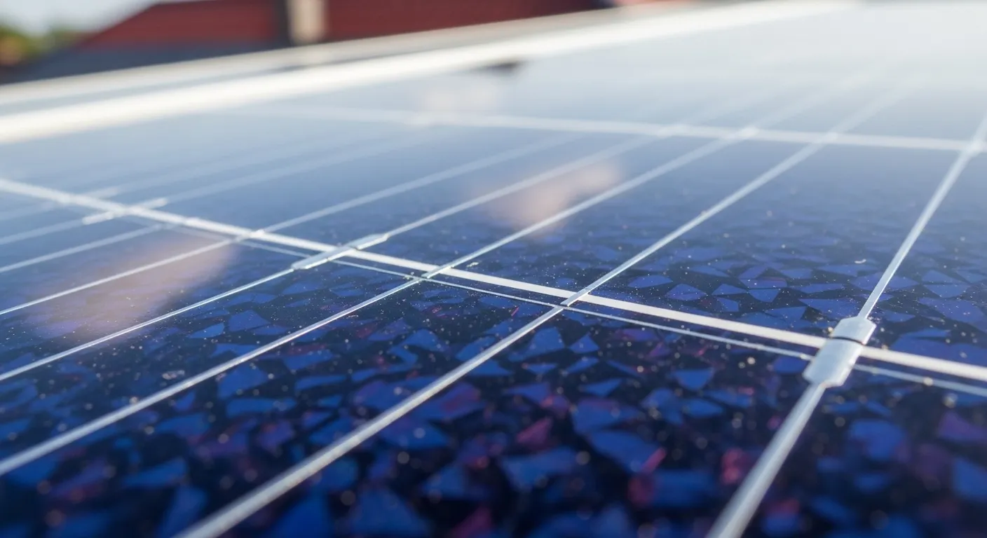 太陽光パネルのシリコンセル拡大写真